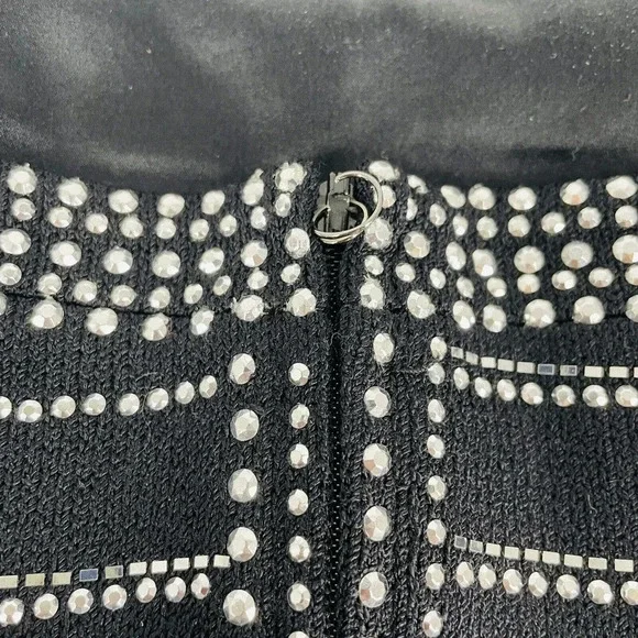 St John Evening Knit Jewels Strapless Top Back Zip Medium - Picture 9 of 9